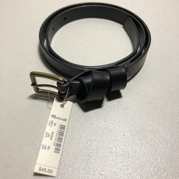 madewell leather crisscross skinny belt